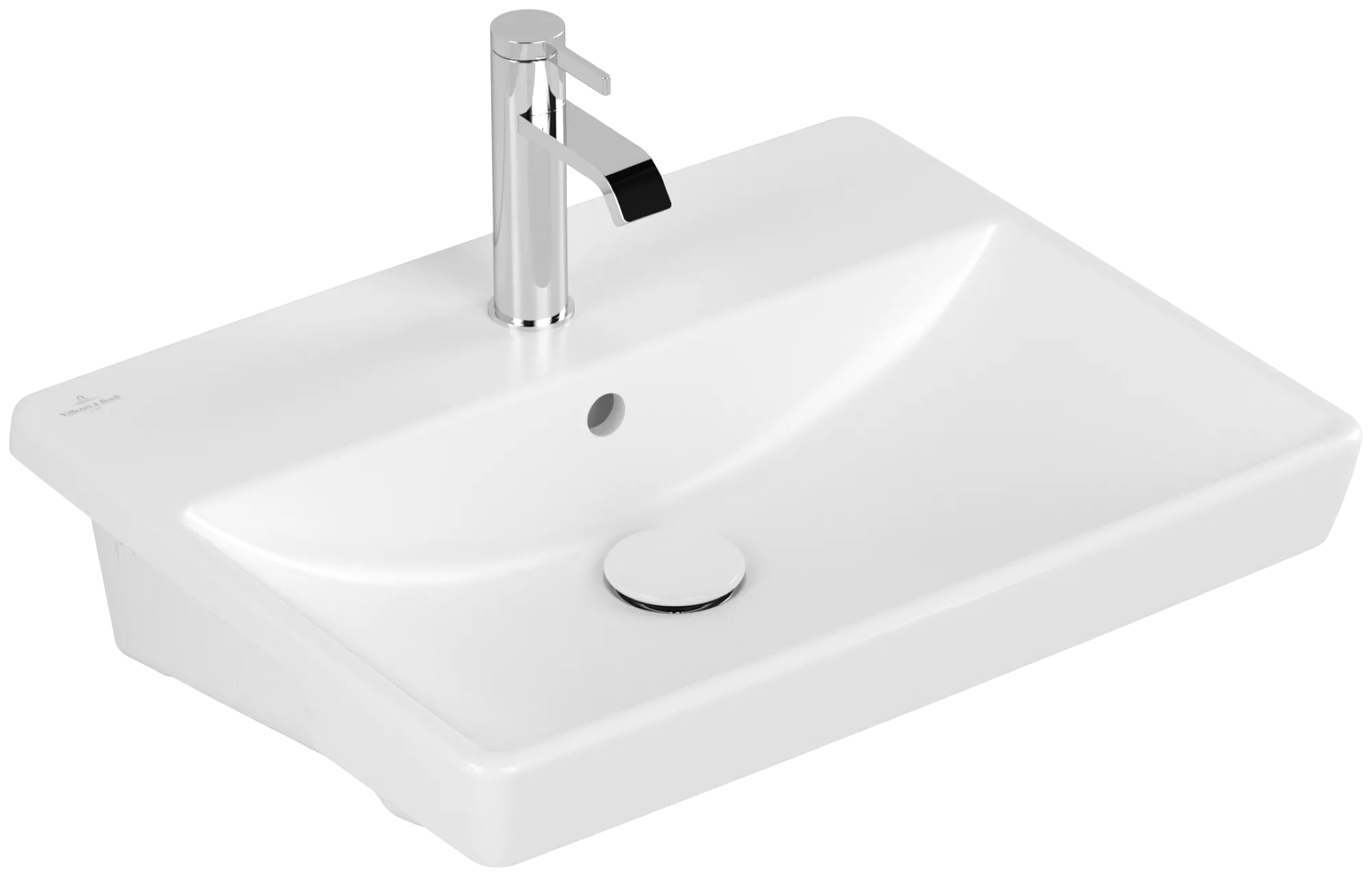Villeroy & Boch Avento Vorbauwaschbecken Stone White CeramicPlus 550x440x145 mm mit Überlauf Villeroy & Boch Avento Vorbauwaschbecken Stone White CeramicPlus 550x440x145 mm mit Überlauf