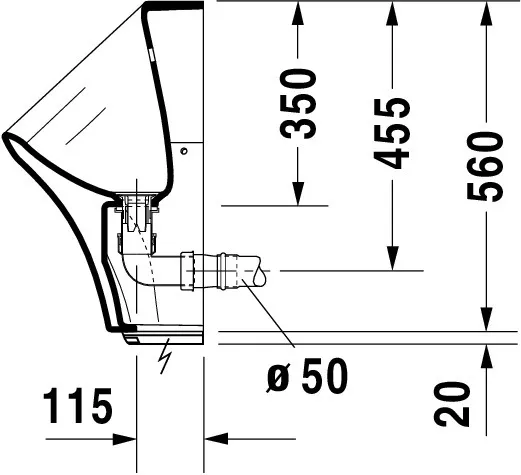 Urinal Durastyle, Zulauf von hinten rimless, für Batterie, ohne Fliege, weiß Urinal Durastyle, Zulauf von hinten rimless, für Batterie, ohne Fliege, weiß