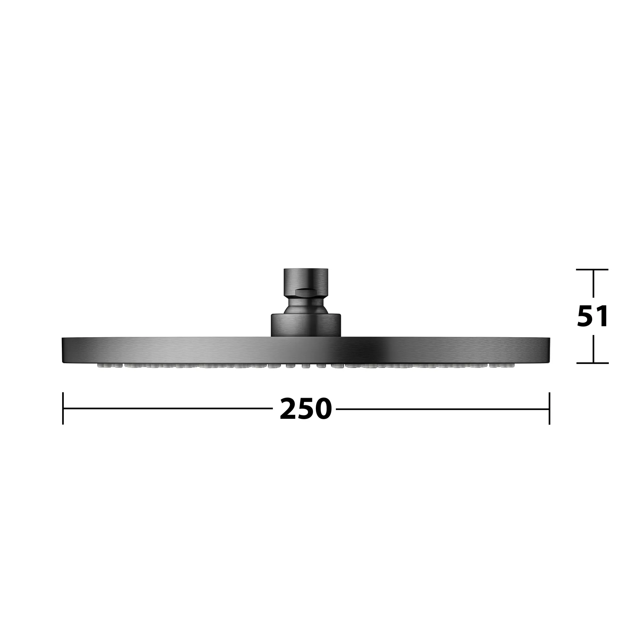 Brausen und Brausezubehör 59886130201 Kopfbrause rund 250 mm Schwarzchrom gebürstet