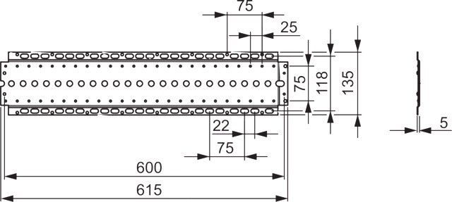 HA Montageplatte HANSAMATRIX 4405 gerade