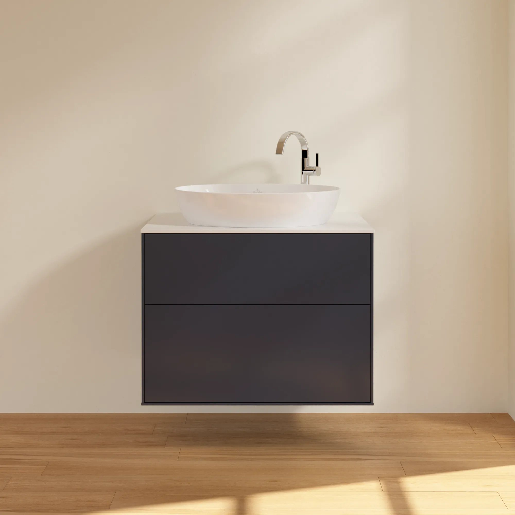 Villeroy & Boch Waschbeckenunterschrank Finion F87, Midnight Blue Matt Lacquer, 800x603x501 mm, mit SoftClosing und Push-to-open Funktion