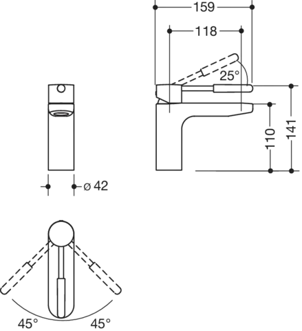 Einhand-Waschtischmischer „System-Armaturen“ Ausladung 159 mm in Maigrün Einhand-Waschtischmischer „System-Armaturen“ Ausladung 159 mm in Maigrün