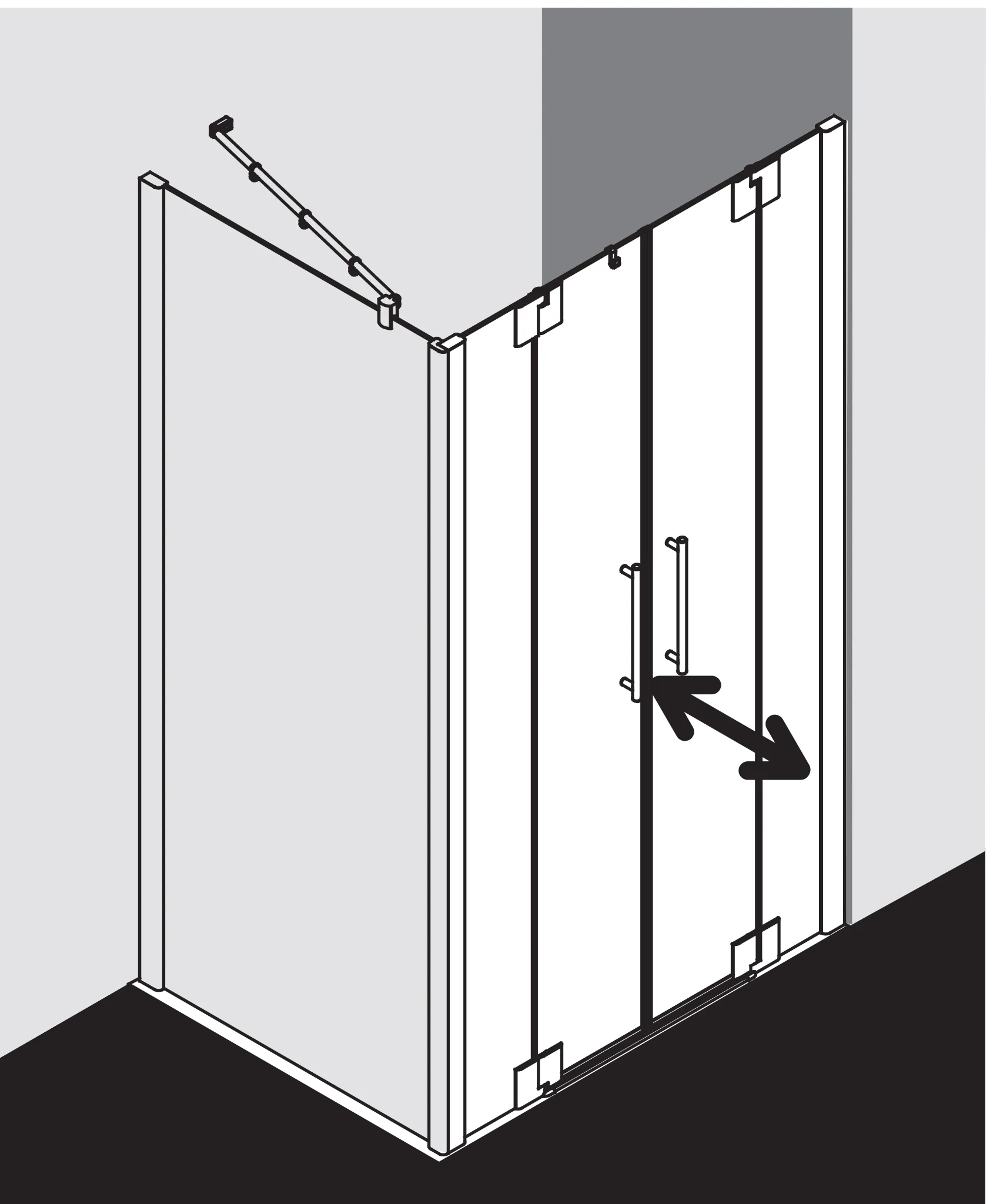 PASA XP PXPTF Pendeltür mit Festfeldern, für Nische und Ecke, Höhe 1850 mm, Wanneneinbaumaß 1450-1510 / 1475-1535 mm, Breitenverstellmaß 1450-1510 mm, Glasaußenkante 1450-1510 mm, Farbe Silber Mattglanz, Glas ESG Klar PASA XP PXPTF Pendeltür mit Festfeldern, für Nische und Ecke, Höhe 1850 mm, Wanneneinbaumaß 1450-1510 / 1475-1535 mm, Breitenverstellmaß 1450-1510 mm, Glasaußenkante 1450-1510 mm, Farbe Silber Mattglanz, Glas ESG Klar
