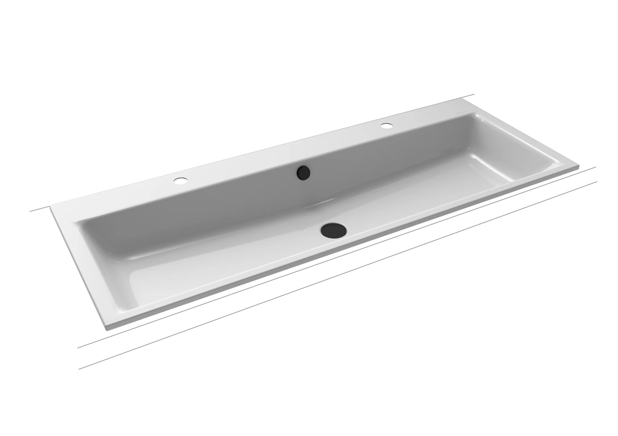 Kaldewei PURO Einbau-Doppelwaschtisch, 1200x460 mm, manhattan, Perl-Effekt, Antidröhnen, 2x1-Hahnlochbohrung, schwarz matt 100 Kaldewei PURO Einbau-Doppelwaschtisch, 1200x460 mm, manhattan, Perl-Effekt, Antidröhnen, 2x1-Hahnlochbohrung, schwarz matt 100