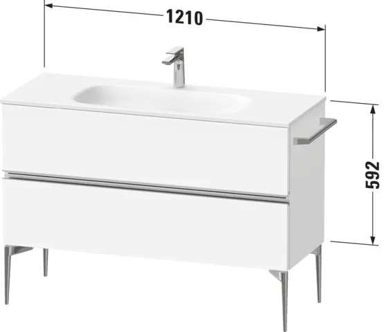 Duravit Waschtischunterschrank „Sivida“ 121 × 59,2 × 47,7 cm in Weiß Matt