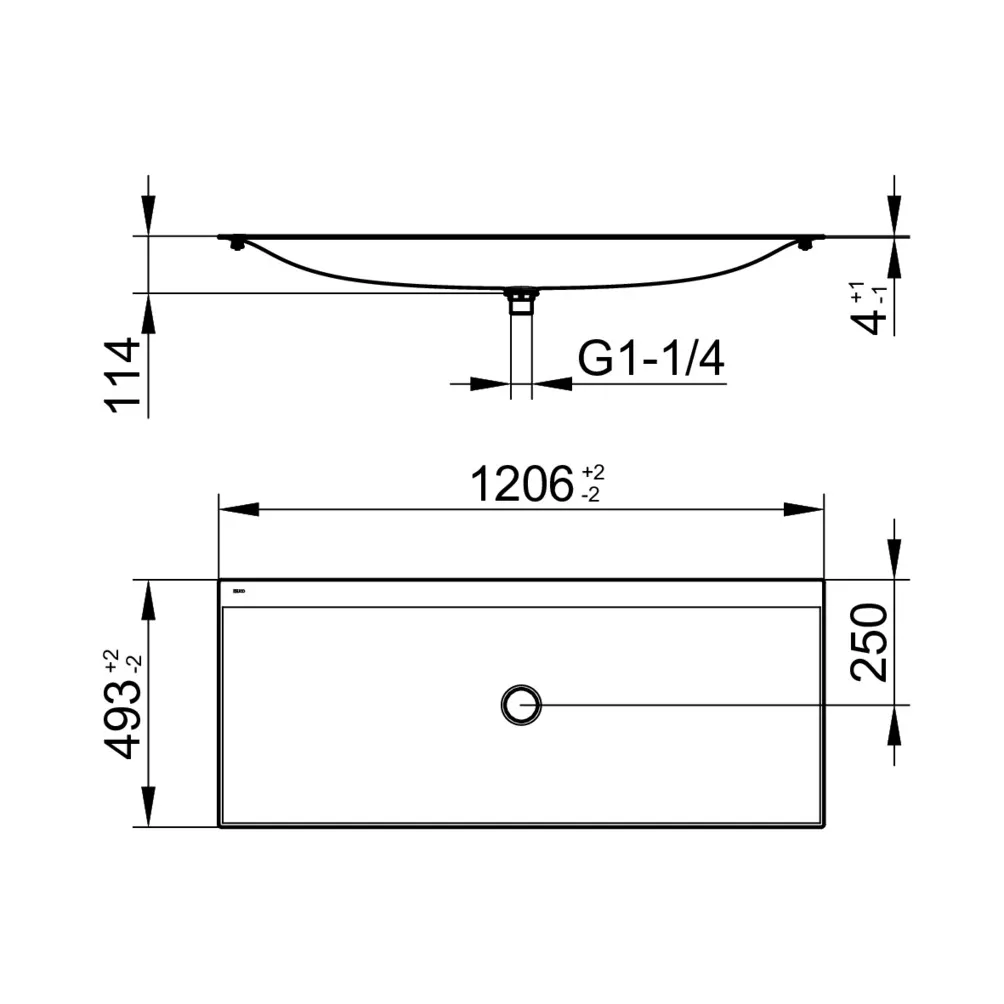 KEUCO Emaille-Einbauwaschtisch „Edition 11 Art“, ohne Hahnlochbohrung in Blue Satin, 1206 × 493 × 4 mm KEUCO Emaille-Einbauwaschtisch „Edition 11 Art“, ohne Hahnlochbohrung in Blue Satin, 1206 × 493 × 4 mm