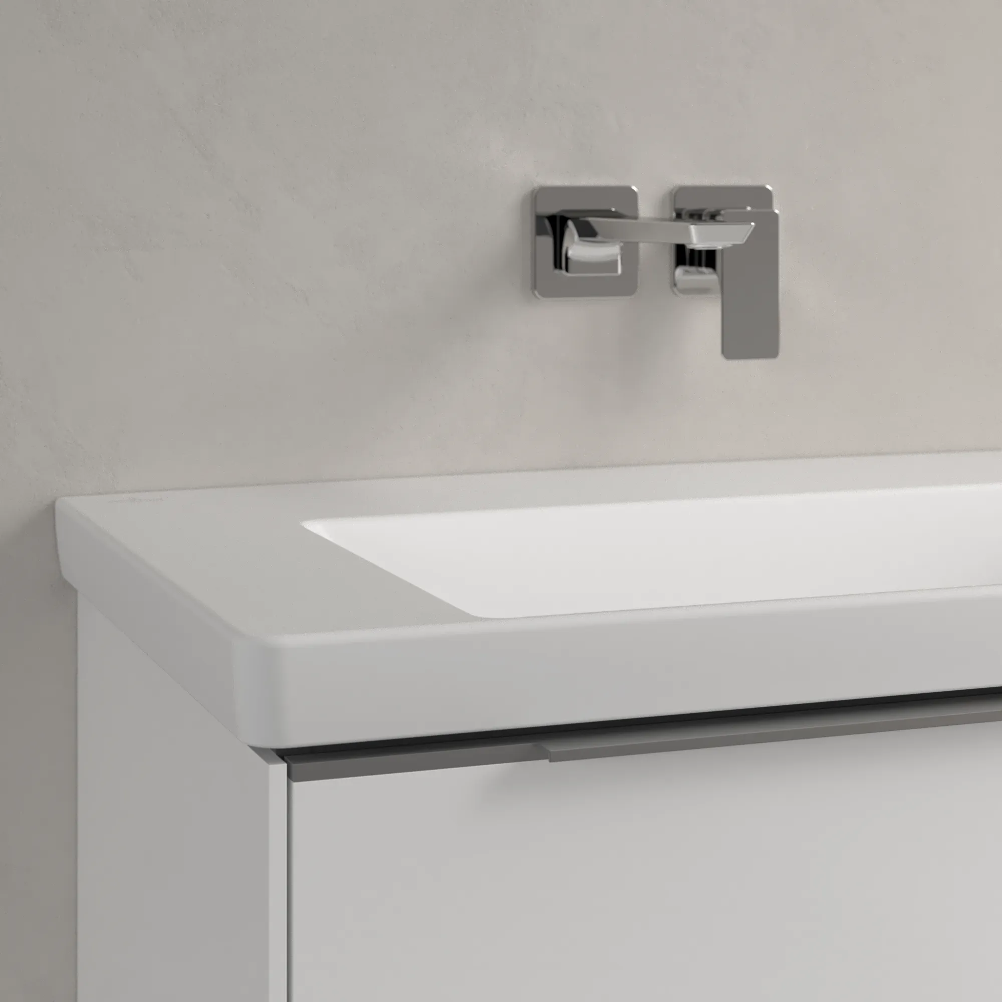Villeroy & Boch Wandwaschtisch aus TitanCeram „Subway 3.0“ 800 × 470 × 165 mm, ohne Hahnlochbohrung in Stone White Villeroy & Boch Wandwaschtisch aus TitanCeram „Subway 3.0“ 800 × 470 × 165 mm, ohne Hahnlochbohrung in Stone White