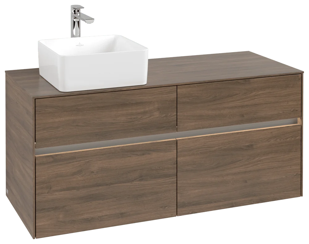 Villeroy & Boch Waschbeckenunterschrank Collaro Arizona Oak, 1200x548x500 mm, mit Beleuchtung und SoftClosing, Eckig Villeroy & Boch Waschbeckenunterschrank Collaro Arizona Oak, 1200x548x500 mm, mit Beleuchtung und SoftClosing, Eckig