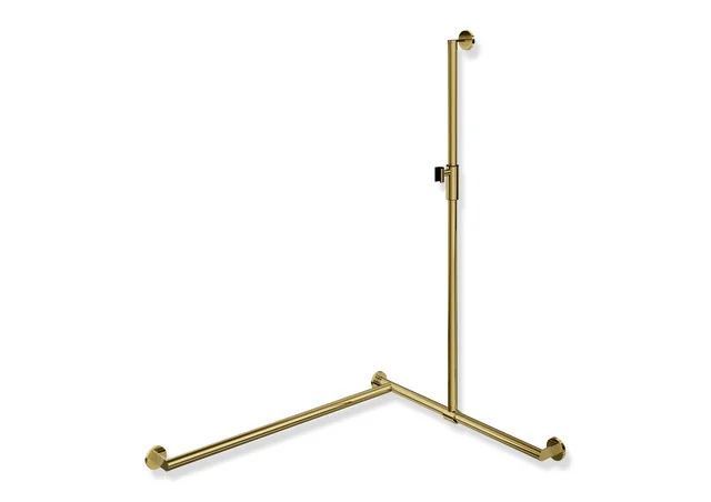 HEWI Duschhandlauf System 900, links, PVD-Beschichtung Gold glänzend, 32 mm Durchmesser, 1250 mm senkrecht, 765/965 mm waagerecht HEWI Duschhandlauf System 900, links, PVD-Beschichtung Gold glänzend, 32 mm Durchmesser, 1250 mm senkrecht, 765/965 mm waagerecht