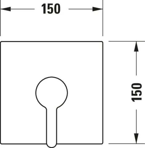 C.1 Einhebel-Brausemischer Unterputz eckig, Auslauf 77 Breite 150 mm