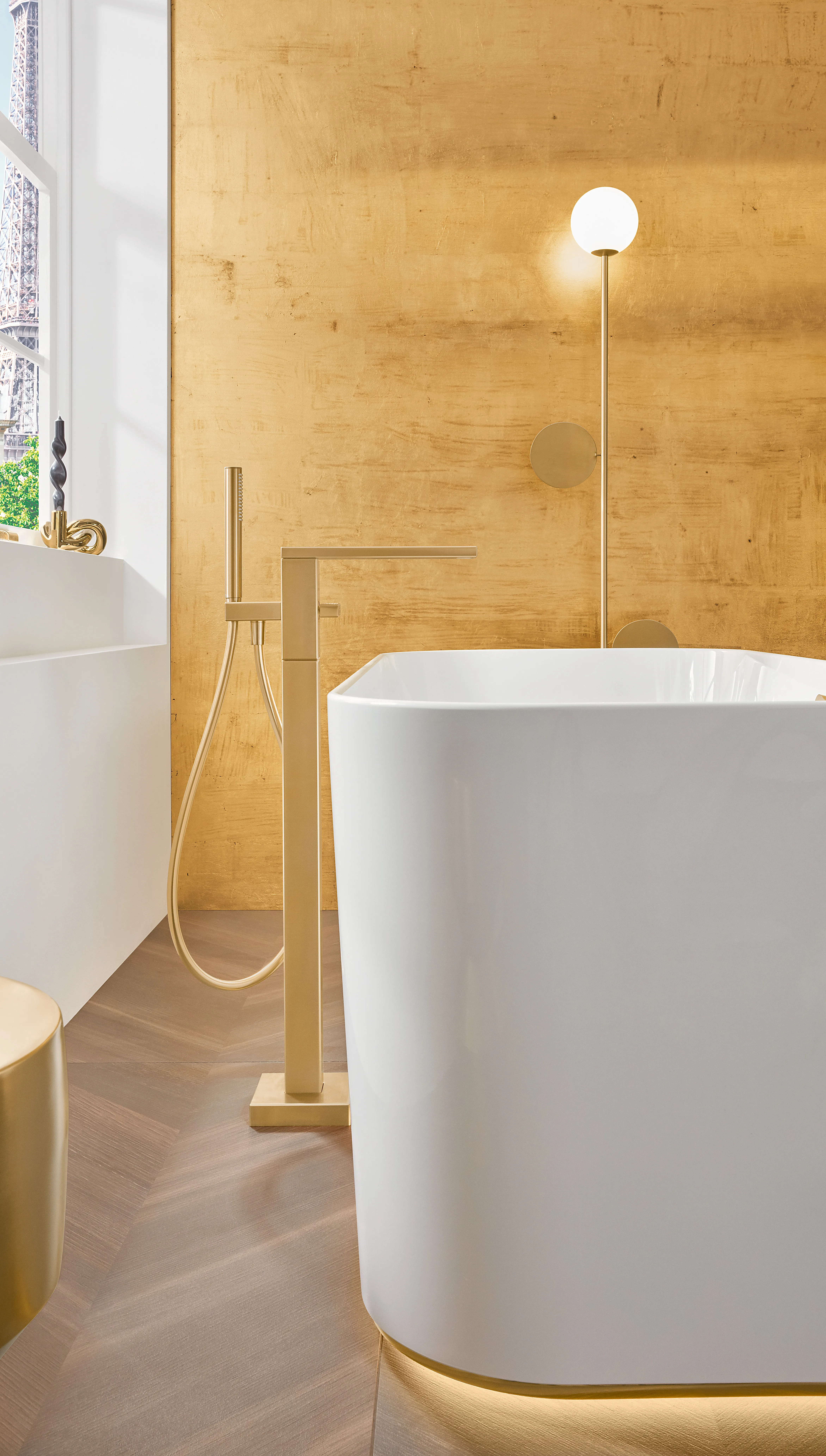 Villeroy & Boch Einhebel-Badewannenarmatur Mettlach, Brushed Gold, 158x280x838 mm, mit AirPlus und SmartPressure