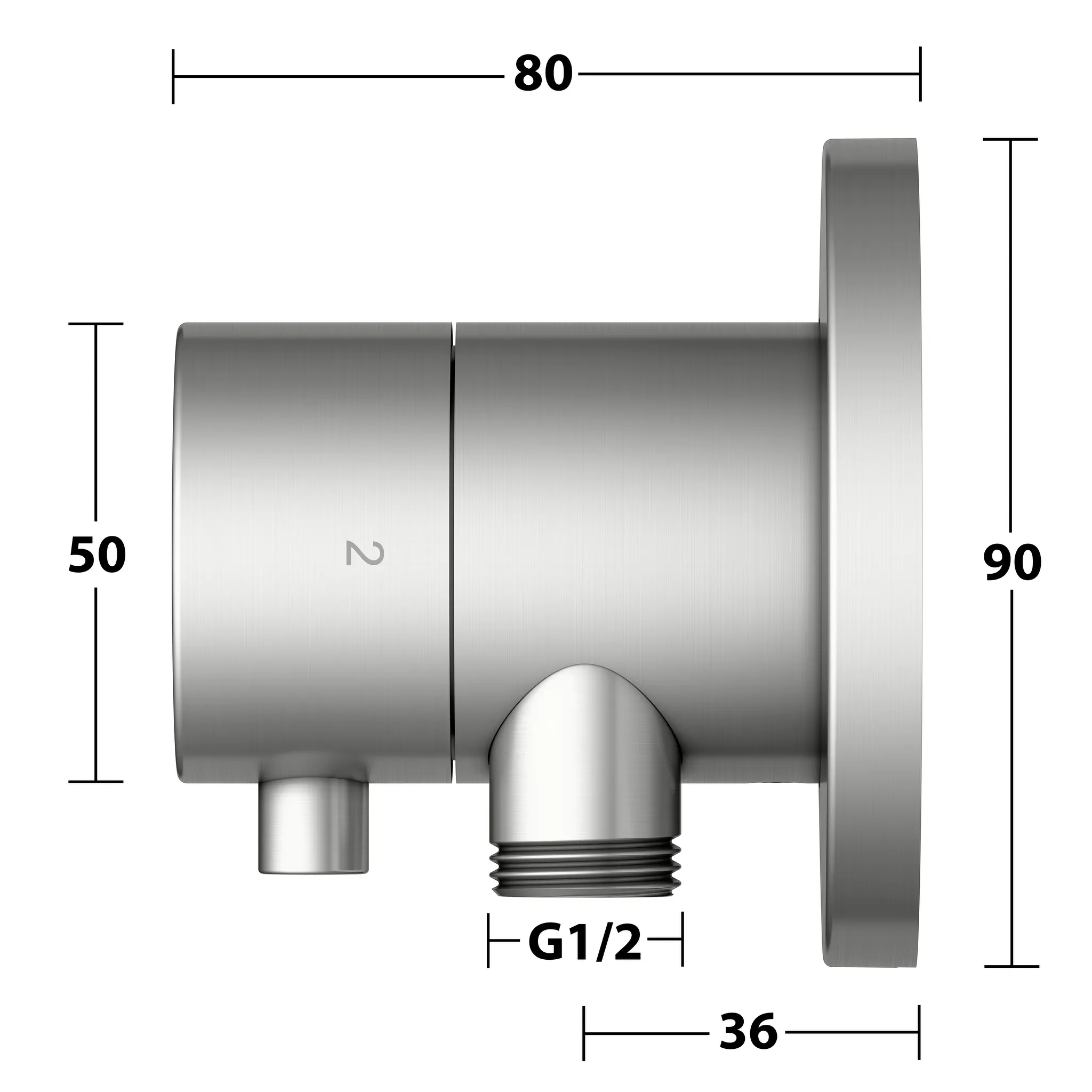 KEUCO IXMO Ab- und Umstellventil Unterputz für 2 Verbraucher mit Schlauchanschluss IXMO Comfort, rund Edelstahl-finish