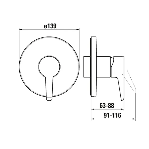 Laufen Einhebel-Brausemischer Unterputz PURE für SIMIBOX Standard oder SIMIBOX Light PVD Titanschwarz matt Laufen Einhebel-Brausemischer Unterputz PURE für SIMIBOX Standard oder SIMIBOX Light PVD Titanschwarz matt