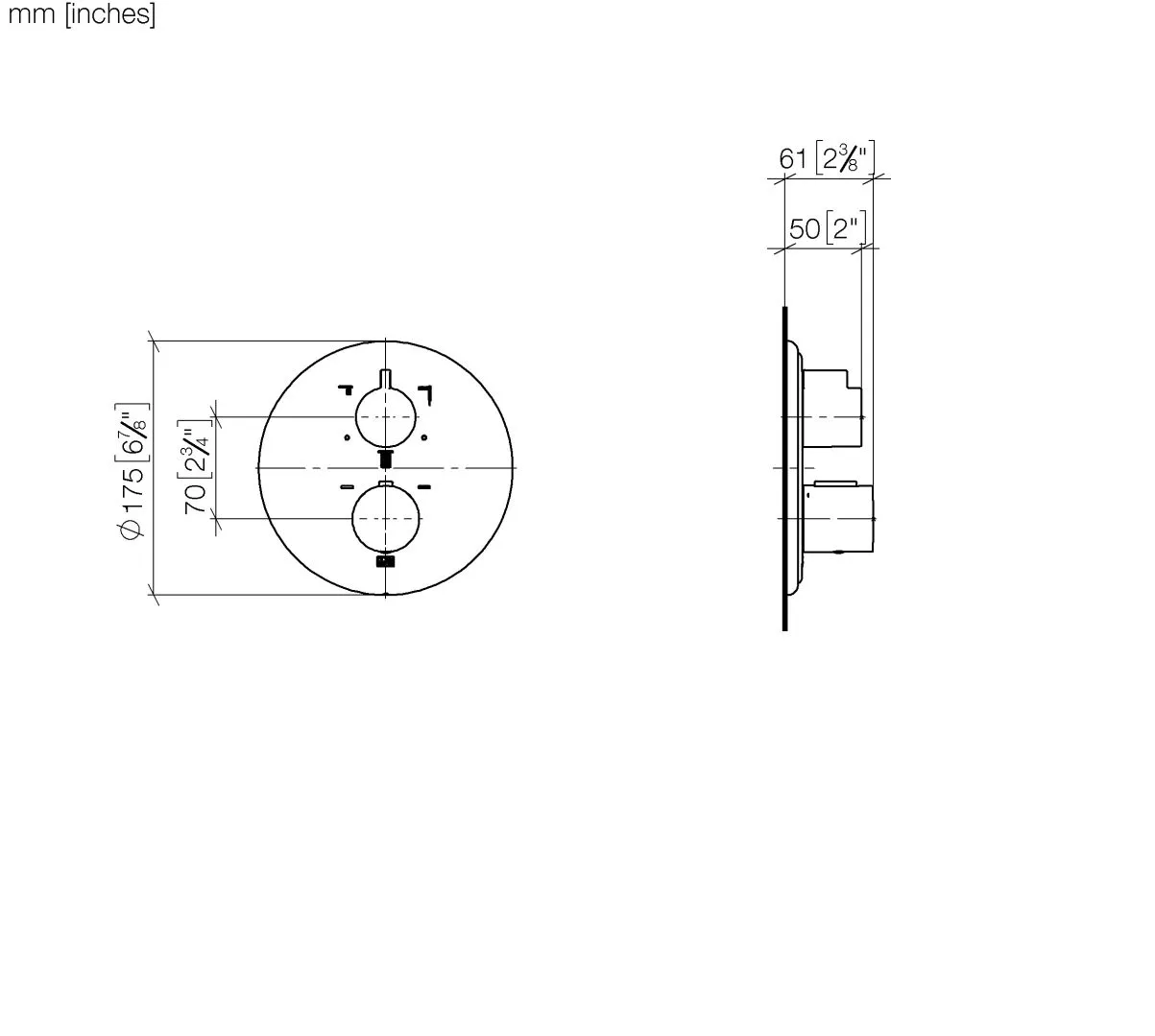 UP-Thermostat mit Dreiwege-Mengenregulierung MADISON Chrom 36427977 UP-Thermostat mit Dreiwege-Mengenregulierung MADISON Chrom 36427977
