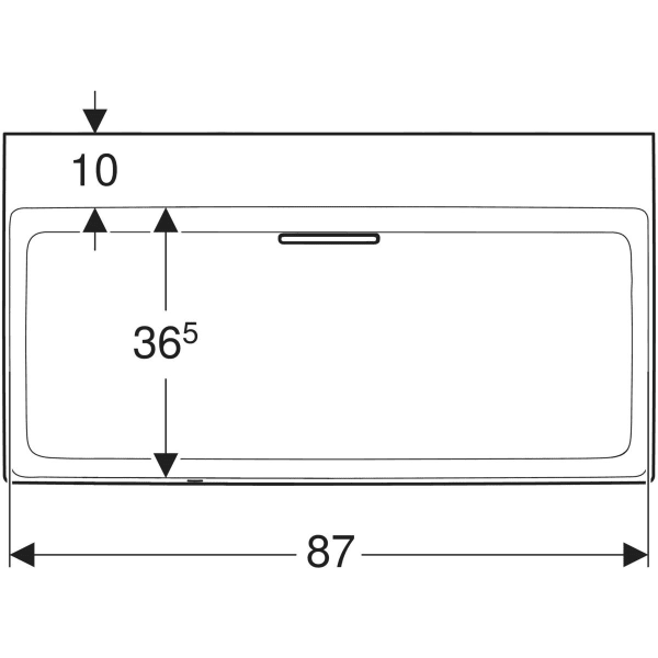 Wandwaschtisch „One“ mit horizontalem Ablauf, rechteckig 90 × 48 cm in weiß alpin mit KeraTect®