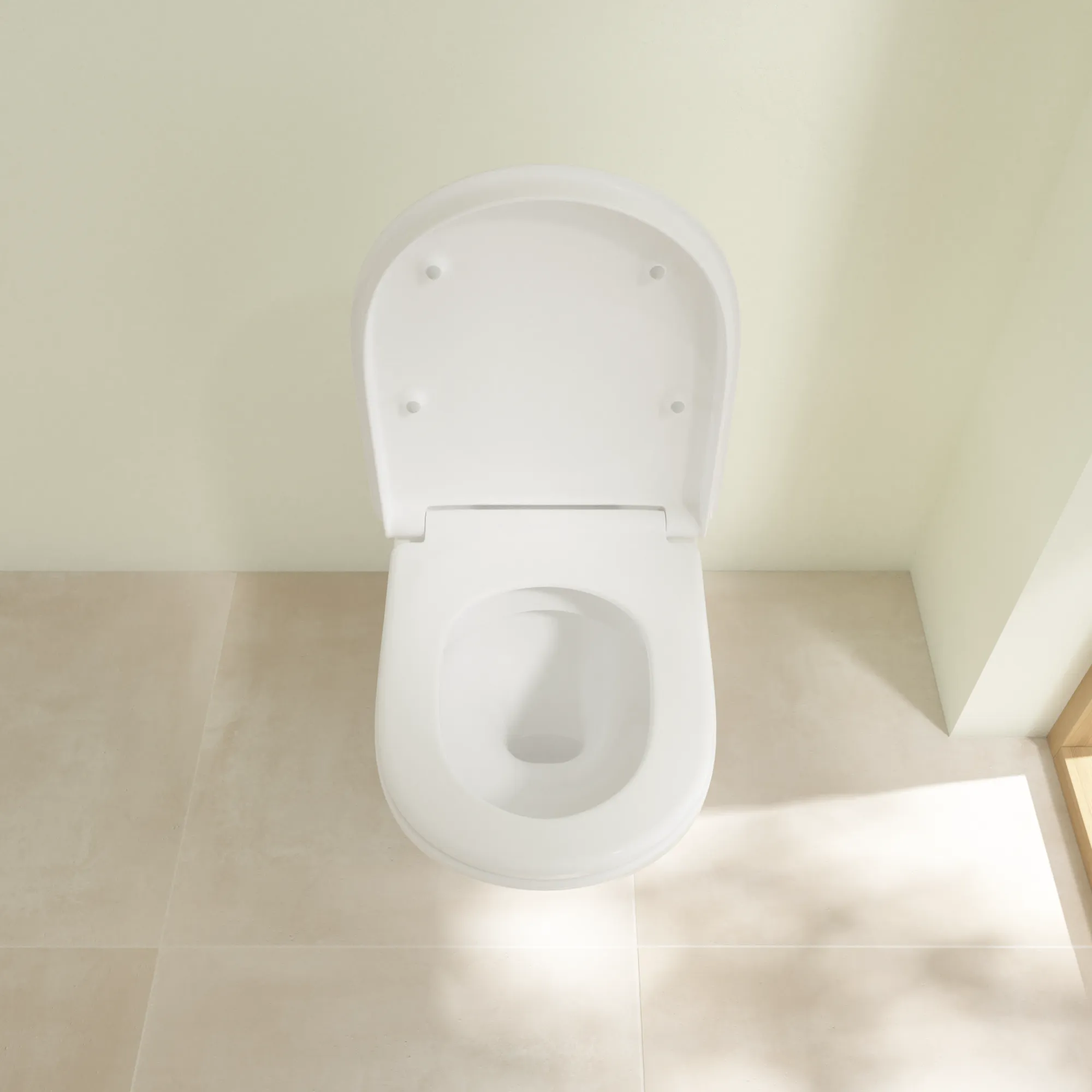 Wand-Tiefspül-WC Combi-Pack DirectFlush „ViCare“ mit Klappgriff „ViCare Funktion“ 36 × 34,4 × 70 cm ohne Spülrand