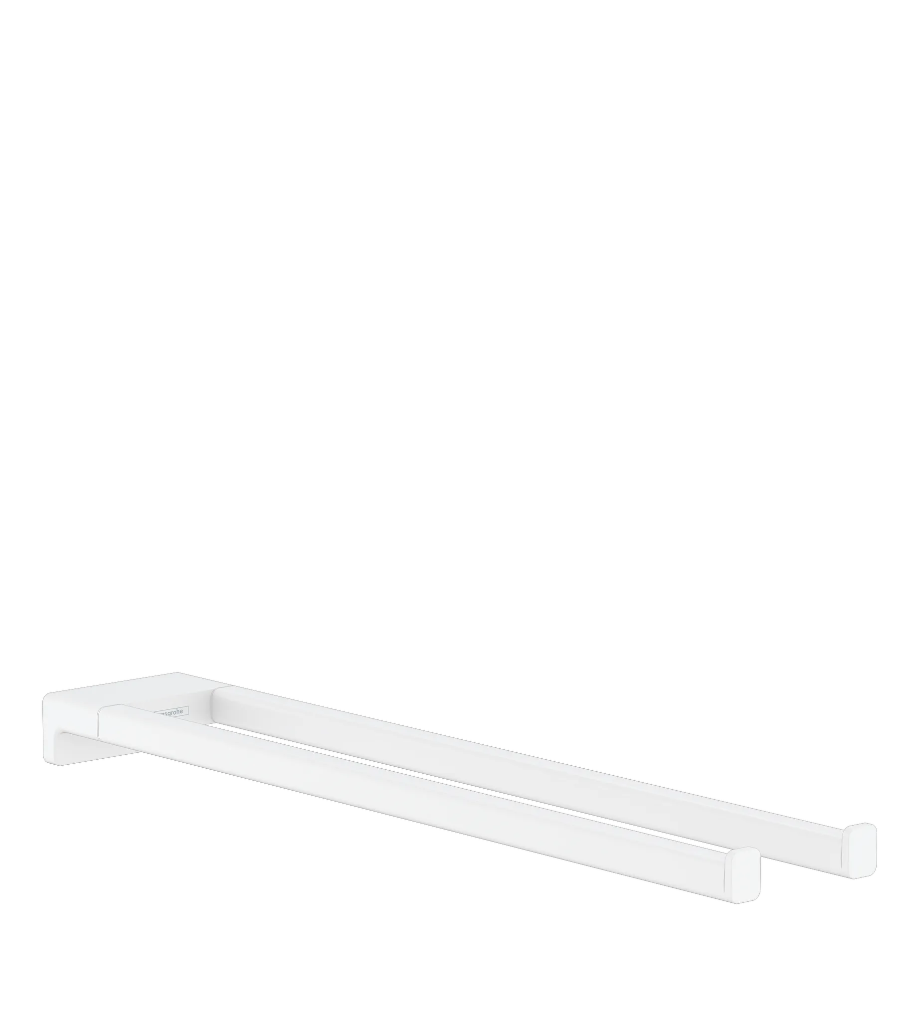 Hansgrohe AddStoris Q Handtuchhalter zweiarmig, mattweiß, 445 mm Länge, Wandmontage mit verdeckter Befestigung Hansgrohe AddStoris Q Handtuchhalter zweiarmig, mattweiß, 445 mm Länge, Wandmontage mit verdeckter Befestigung