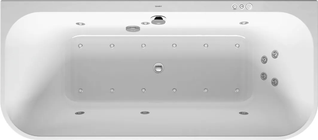 Duravit Whirlwanne „Happy D.2“ vorwand rechteck 1800 × 800 mm, mittig mit Combi-System P, in Weiß Ausführung: mittig / Whirlsystem: mit Combi-System P Duravit Whirlwanne „Happy D.2“ vorwand rechteck 1800 × 800 mm, mittig mit Combi-System P, in Weiß Ausführung: mittig / Whirlsystem: mit Combi-System P