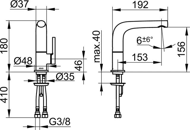 Edition 400 51505130100 Einhebel-Waschtischmischer 150 ohne Zugstangen-Ablaufgarnitur schwenkbar Schwarzchrom gebürstet