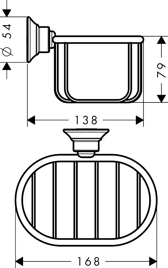 Hansgrohe AXOR Montreux Seifenkorb Wandversion, Chrom, Bohrloch-Durchmesser 6 mm, Bohrabstand 35 mm