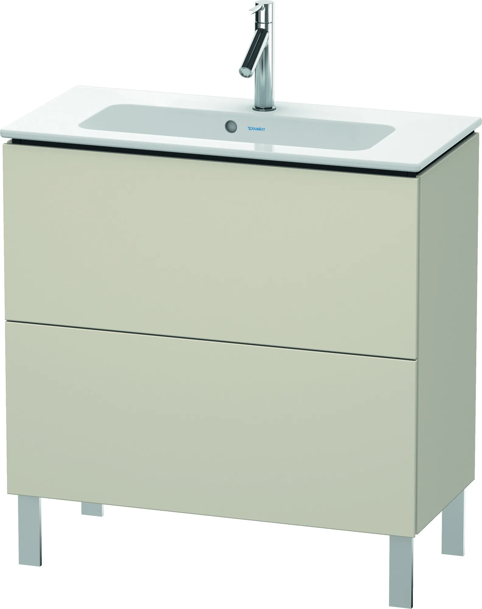 Duravit Waschtischunterschrank bodenstehend „L-Cube“ 82 × 70,4 × 39,1 cm Taupe Matt