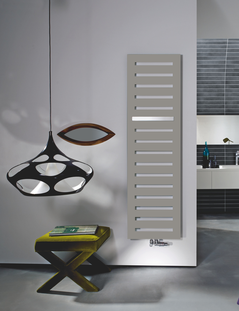 Zehnder Design-Handtuchwärmer „Metropolitan Bar“ mit Heizstab IHE 40 × 80,5 cm in Verkehrsweiß (RAL 9016, glänzend)