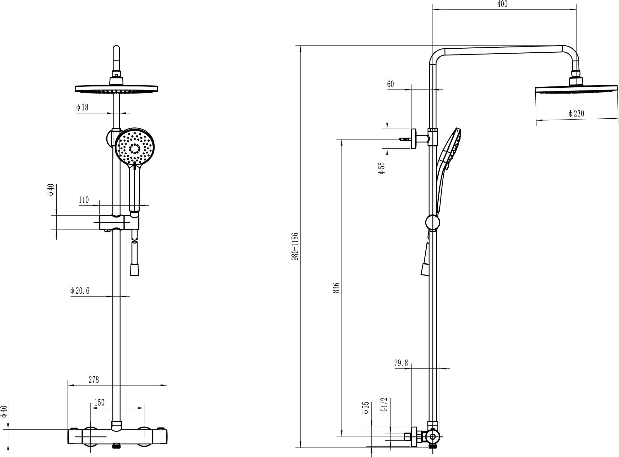 Gleitstangekombination TVS10900200061, Befestigung verdeckt 57,6 cm in Chrom Gleitstangekombination TVS10900200061, Befestigung verdeckt 57,6 cm in Chrom