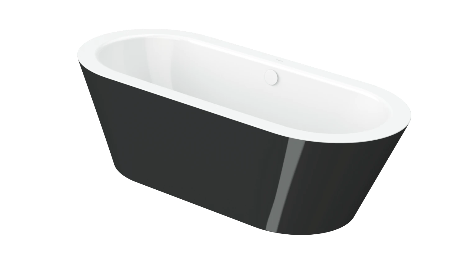 Bette oval Badewanne „BetteStarlet Oval Silhouette“ 185 × 85 cm in Schwarz (glänzend)