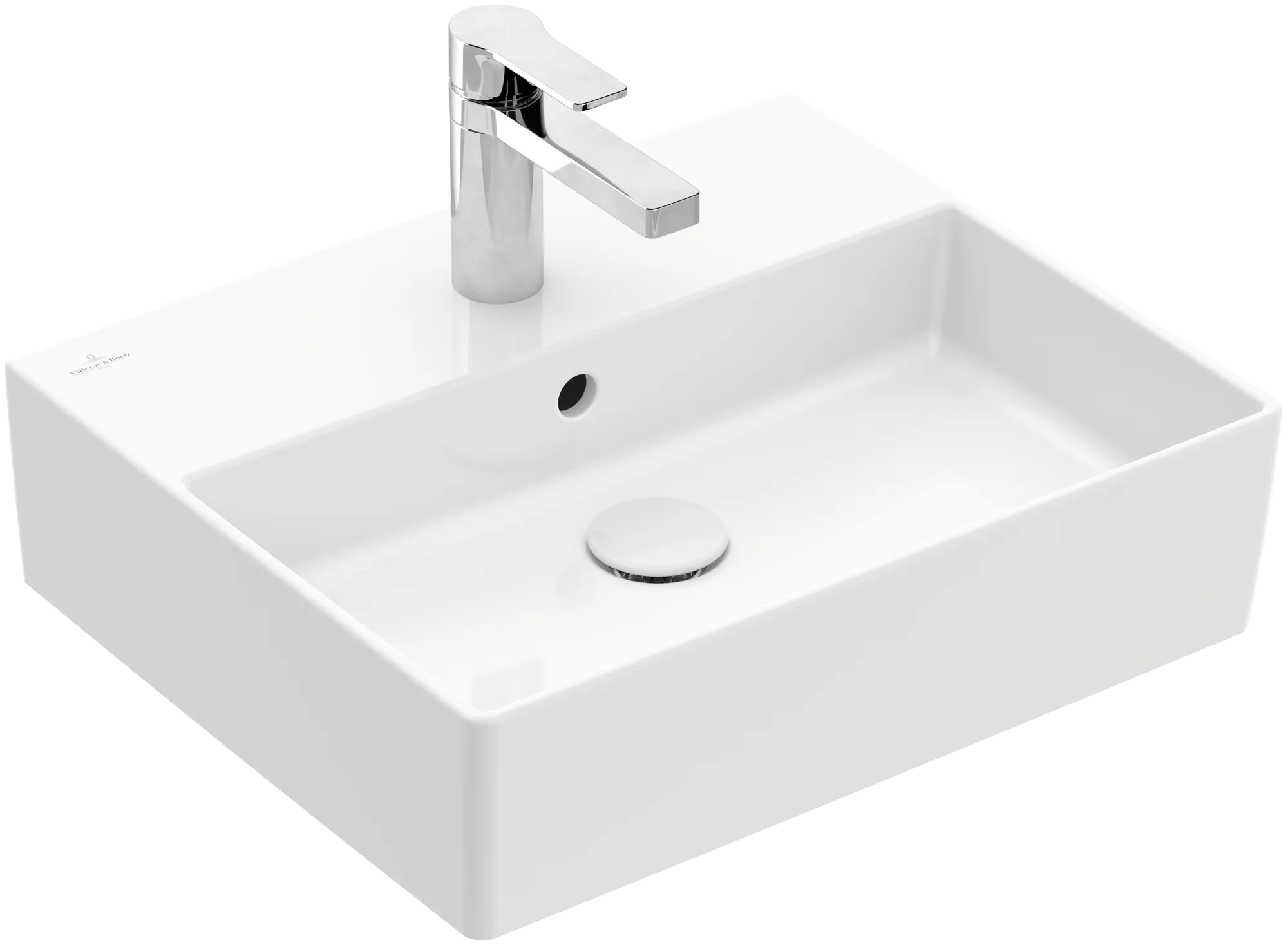 Villeroy & Boch Wandwaschtisch aus TitanCeram „Memento 2.0“ 500 × 420 × 140 mm, mit Hahnlochbohrung, Hahnlochposition mittig in Weiß Alpin Villeroy & Boch Wandwaschtisch aus TitanCeram „Memento 2.0“ 500 × 420 × 140 mm, mit Hahnlochbohrung, Hahnlochposition mittig in Weiß Alpin