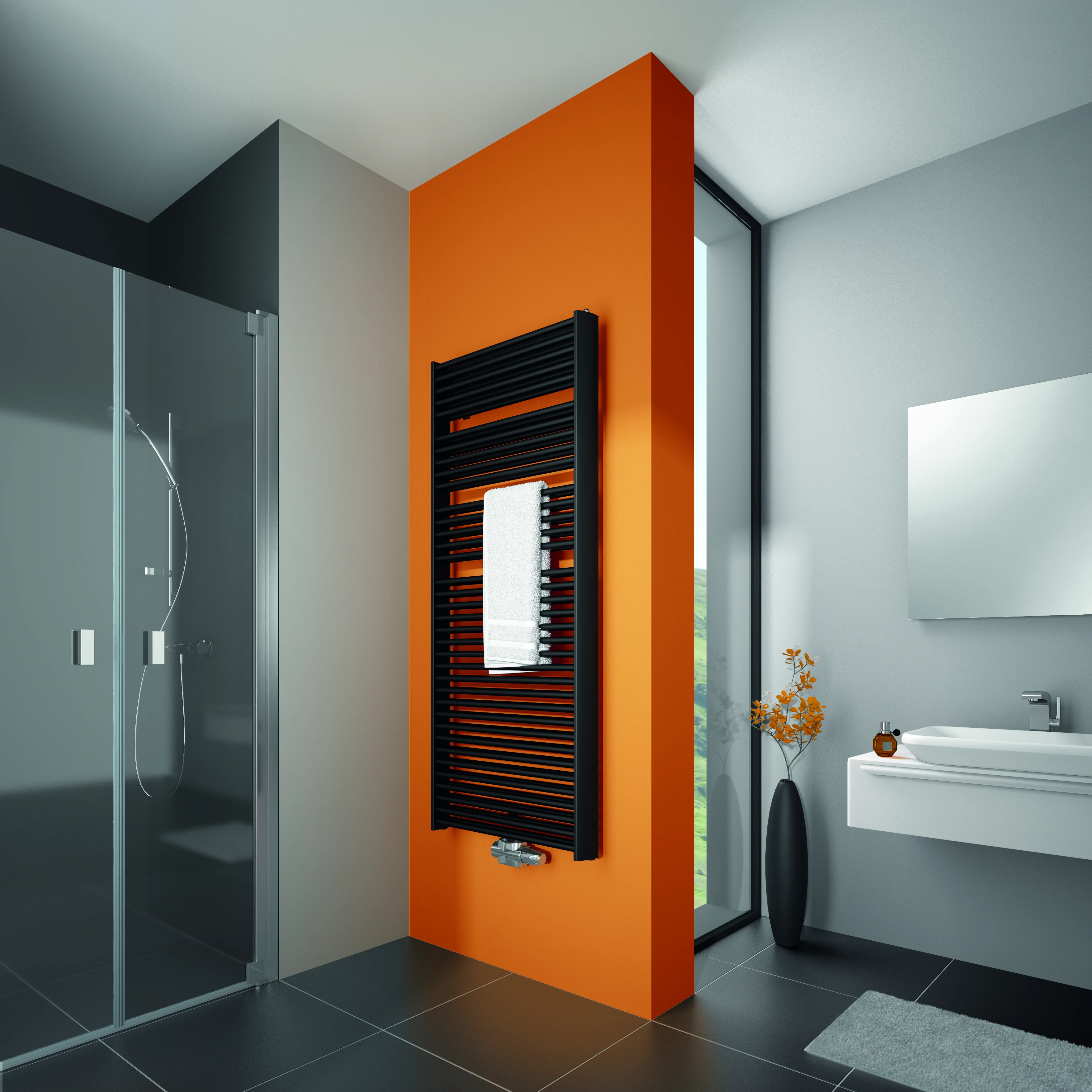 Arbonia Design-Heizkörper „Duolino®“ 63,4 × 179,6 cm in glanzsilber Metallic