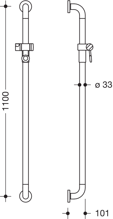 Brausehalterstange „Serie 801“ in Reinweiß