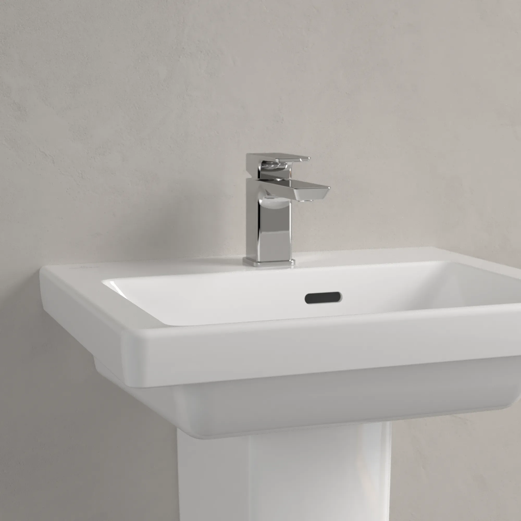 Villeroy & Boch Handwaschbecken „Subway 3.0“ 500 × 400 × 145 mm, ohne Hahnlochbohrung, Hahnlochposition mittig in Weiß Alpin Villeroy & Boch Handwaschbecken „Subway 3.0“ 500 × 400 × 145 mm, ohne Hahnlochbohrung, Hahnlochposition mittig in Weiß Alpin