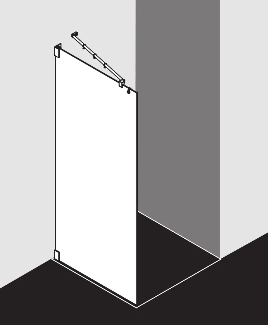 Kermi Duschdesign Walk-In-Duschkabine WALK-IN Wall „FILIA“ Glas Klar, Profile Silber Hochglanz, BV: 800 - 800 mm H: 2000 mm
