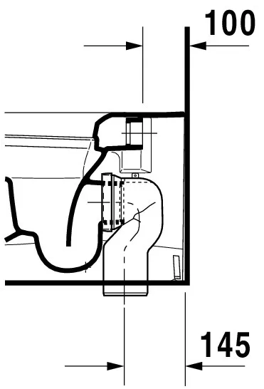 Stand-Tiefspül-WC back to wall „ME by Starck“ 37 × 40 × 60 cm in, Abgang waagerecht