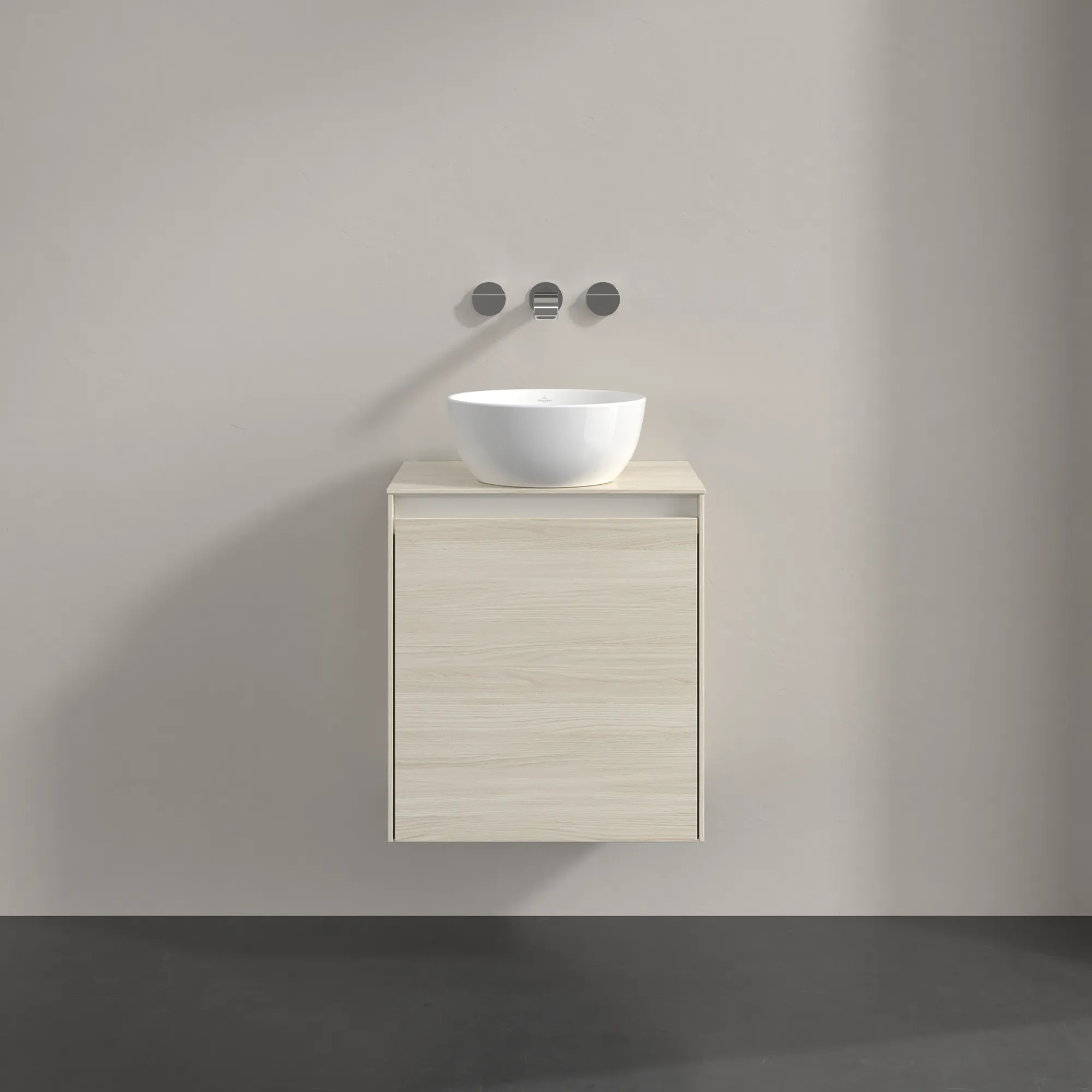 Villeroy & Boch Waschtischunterschrank „Collaro“ 500 × 548 × 380 mm White Oak, für Becken mittig, Anschlag links, ohne Beleuchtung Villeroy & Boch Waschtischunterschrank „Collaro“ 500 × 548 × 380 mm White Oak, für Becken mittig, Anschlag links, ohne Beleuchtung