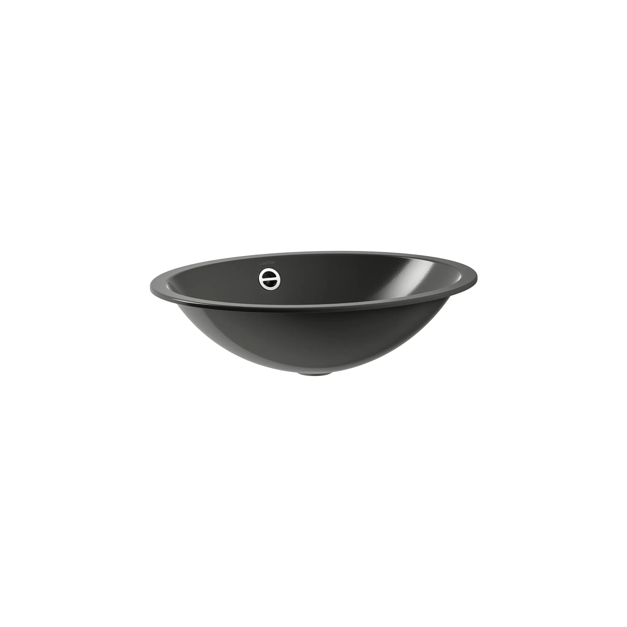 Laufen Einbauwaschtisch FORM oval aus Stahl ohne Hahnloch ohne Überlauf 525 x 425 x 150 mm in Dark Iron