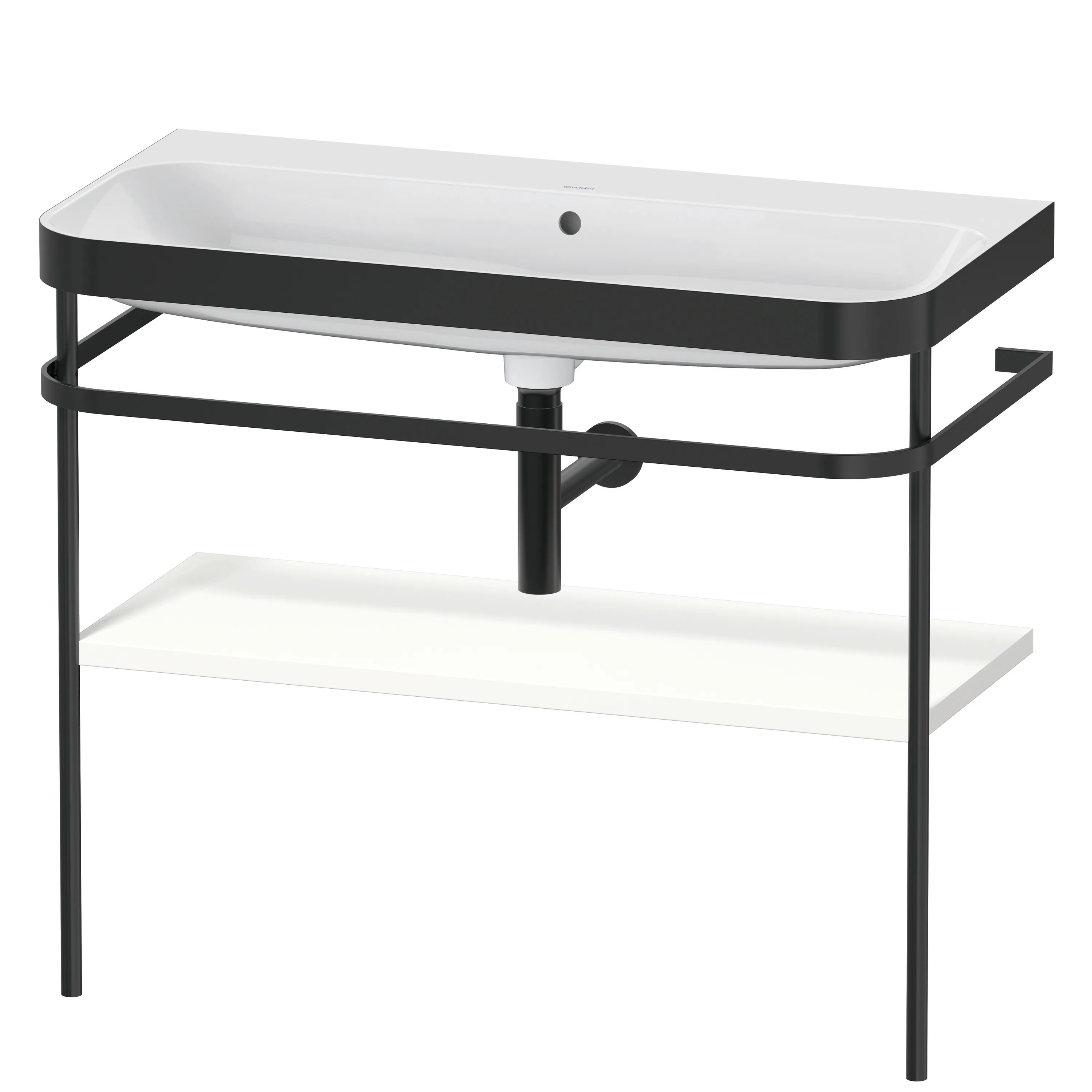 Duravit Waschtischunterschrank mit Metallkonsole „Happy D.2 Plus“ 97,5 × 85 × 49 cm in Weiß Supermatt