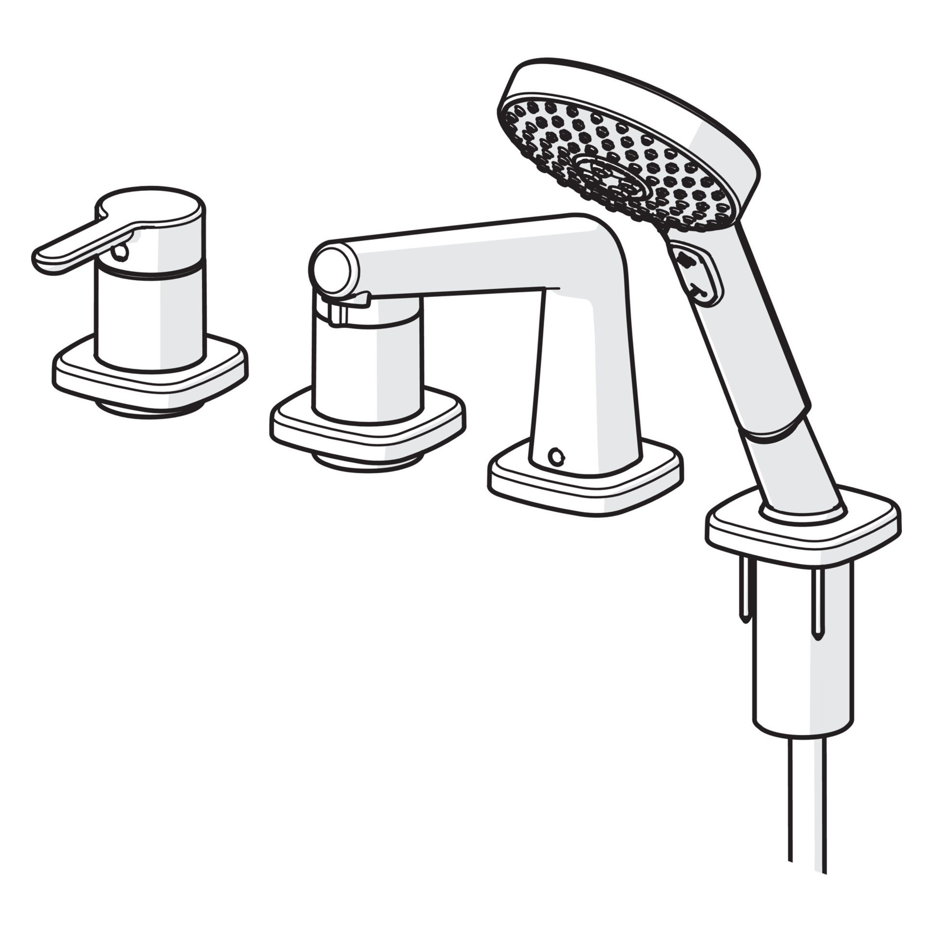 Einhebelmischer Fertigmontageset für Wanne/Brause DESIGNO Style 5312 Rosette soft edge 3-strahlig Einhebelmischer Fertigmontageset für Wanne/Brause DESIGNO Style 5312 Rosette soft edge 3-strahlig