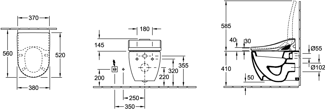Wand-Flachspül-WC „Subway“ 37 × 36,5 × 56 cm in Weiß Alpin, mit Spülrand Wand-Flachspül-WC „Subway“ 37 × 36,5 × 56 cm in Weiß Alpin, mit Spülrand