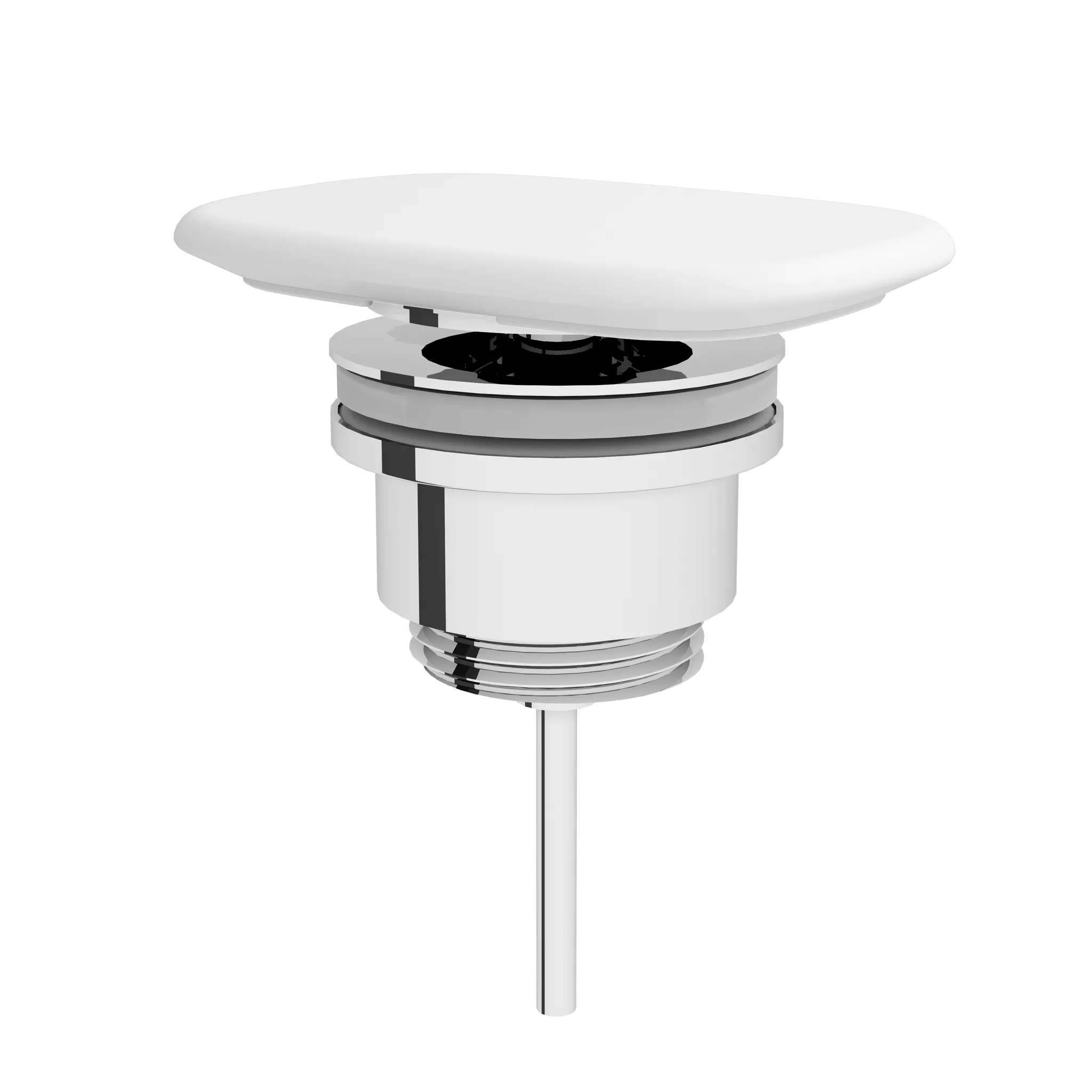 Schaftventil mit rechteckigem Ventildeckel aus Keramik 10 x 7,5 cm Edelweiß mit Oberflächenveredelung Clean