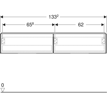 Geberit Waschtischunterschrank „One“ 133,2 × 26,6 × 47 cm