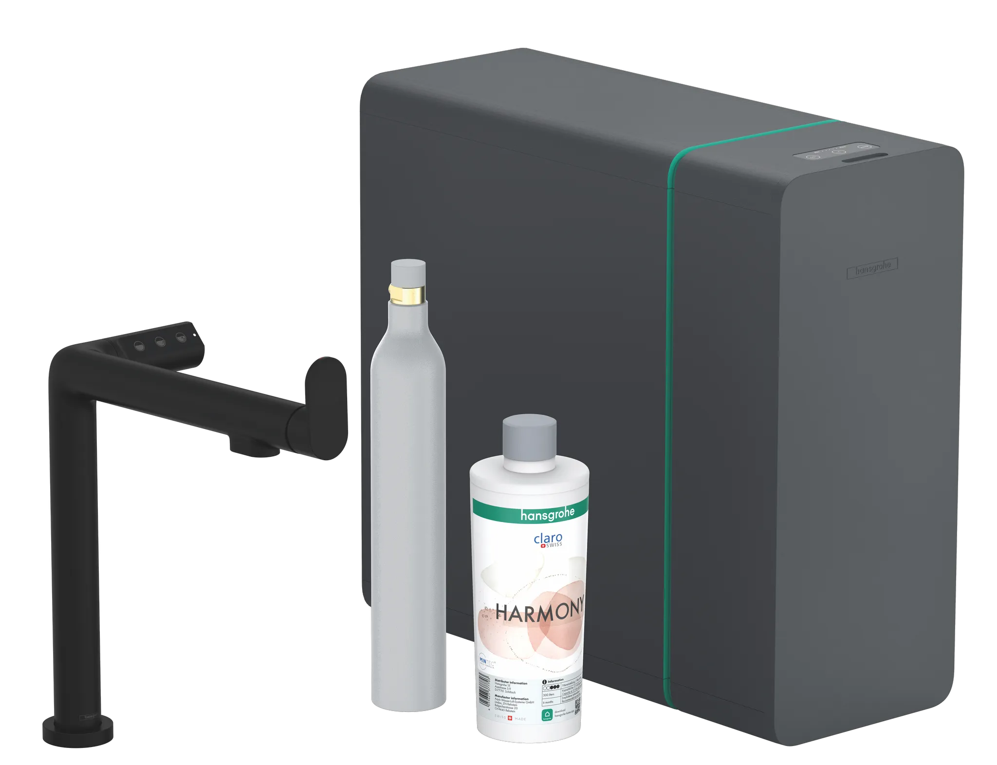 Hansgrohe Aqittura M91 SodaSystem 240 Starter Set, 1jet, Mattschwarz, 35 mm Hahnlochbohrung, Laminarstrahl, 6,5 l/min Durchfluss Hansgrohe Aqittura M91 SodaSystem 240 Starter Set, 1jet, Mattschwarz, 35 mm Hahnlochbohrung, Laminarstrahl, 6,5 l/min Durchfluss