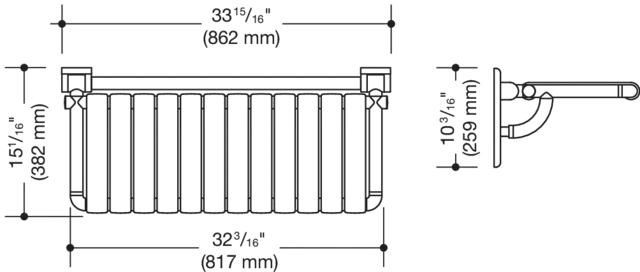 Duschklappsitz „Serie 801“ in Anthrazitgrau Duschklappsitz „Serie 801“ in Anthrazitgrau