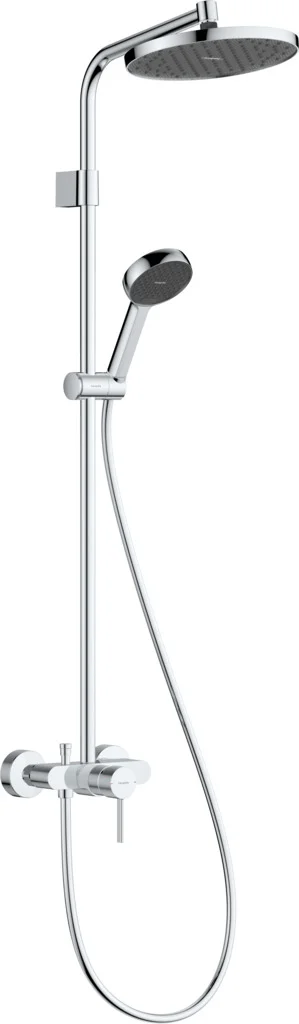 Hansgrohe Activera S Showerpipe 240 1jet EcoSmart mit Einhebelmischer Chrom, 8 l/min Durchfluss, variabler Bohrlochabstand 750-850 mm, Aufputzinstallation Hansgrohe Activera S Showerpipe 240 1jet EcoSmart mit Einhebelmischer Chrom, 8 l/min Durchfluss, variabler Bohrlochabstand 750-850 mm, Aufputzinstallation