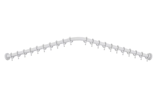 Vorhangstange der Serie 801, Polyamid, matt, Achsmaß 983 x 983 mm, kürzbar, Deckenabhängung erforderlich, D: 33 mm, mit 20 Vorhangringen, in Farbe 98 (Signalweiß) Vorhangstange der Serie 801, Polyamid, matt, Achsmaß 983 x 983 mm, kürzbar, Deckenabhängung erforderlich, D: 33 mm, mit 20 Vorhangringen, in Farbe 98 (Signalweiß)