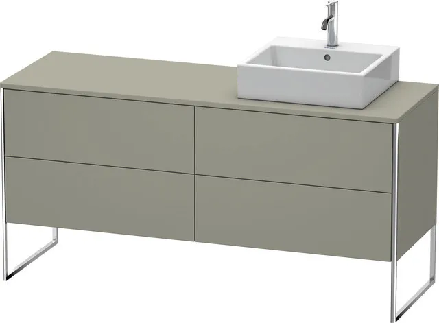 Duravit Waschtischunterschrank bodenstehend „XSquare“ 160 × 77,8 × 54,8 cm Steingrau Seidenmatt