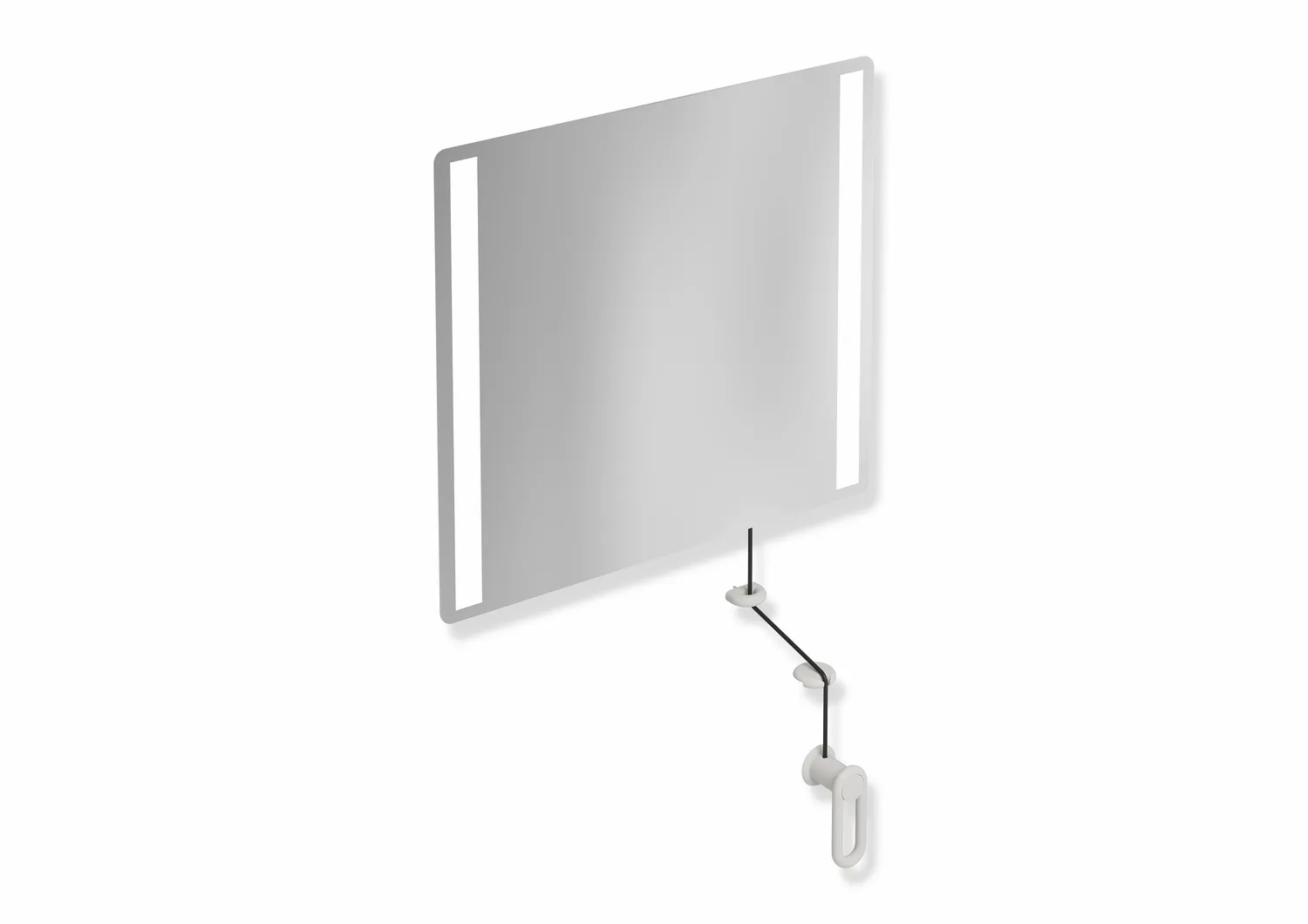 HEWI LED-Kippspiegel basic Serie 801, 599x540 mm, Lichtgrau HEWI LED-Kippspiegel basic Serie 801, 599x540 mm, Lichtgrau