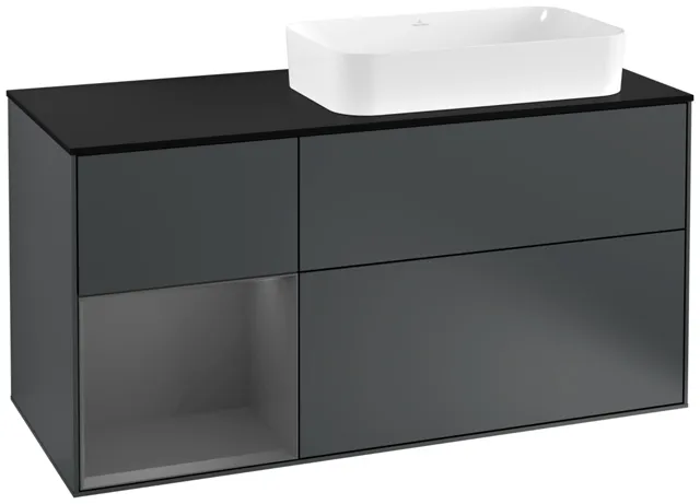 Villeroy & Boch Waschtischunterschrank „Finion“ für Schrankwaschtisch 1200 × 603 × 501 mm Midnight Blue Matt Lacquer, mit Hahnlochbohrung, für Becken rechts Villeroy & Boch Waschtischunterschrank „Finion“ für Schrankwaschtisch 1200 × 603 × 501 mm Midnight Blue Matt Lacquer, mit Hahnlochbohrung, für Becken rechts
