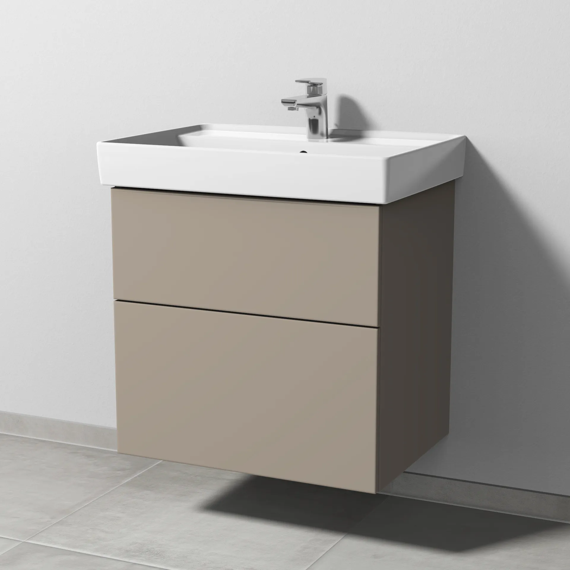 Sanipa Waschtischunterschrank „3way“ 600 × 588 × 447 mm in Sandgrau (matt)