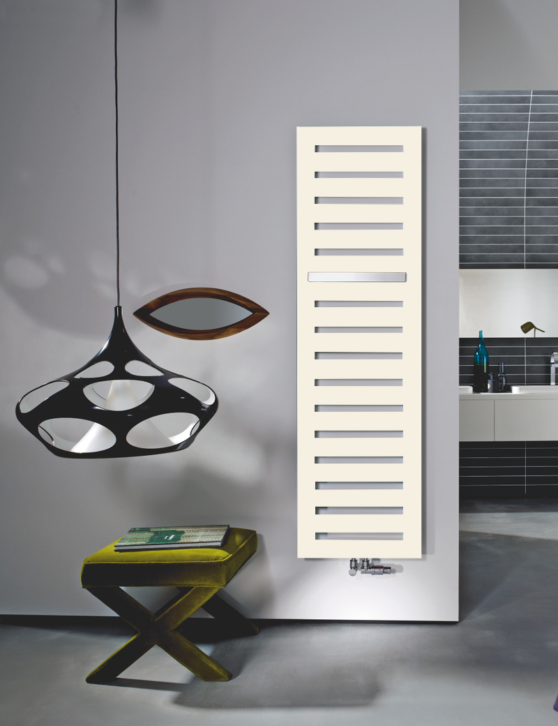 Zehnder Design-Handtuchwärmer „Metropolitan Bar“ mit Heizstab IHE 40 × 80,5 cm in Verkehrsweiß (RAL 9016, glänzend)